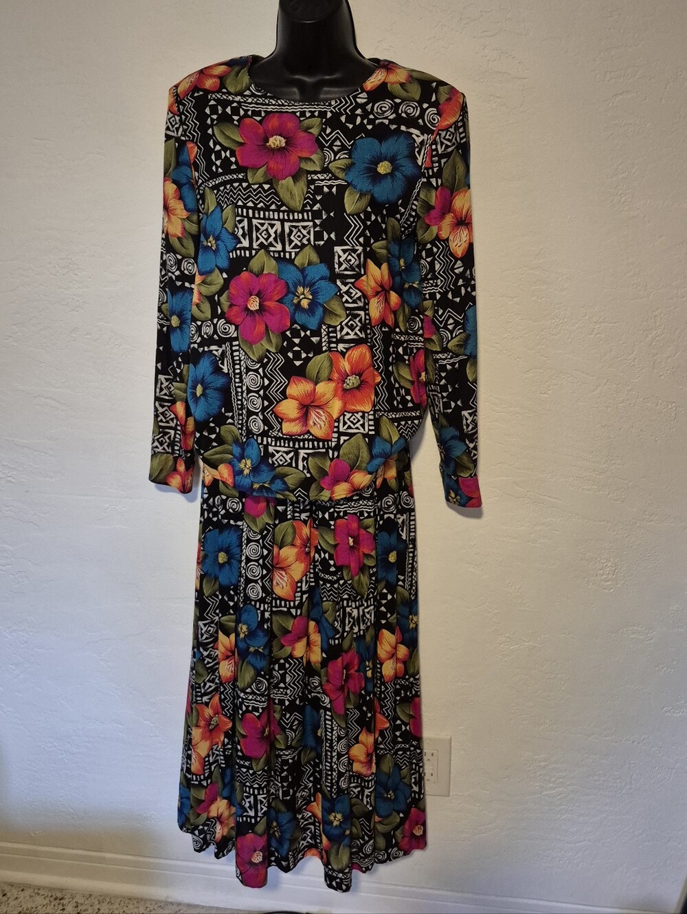 Vintage 80s Tropical Skirt Set 6
